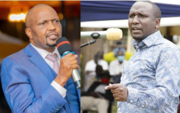 A collage of CS Moses Kuria and Senator Aaron Cheruiyot.